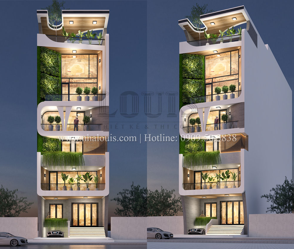 Thiết kế nhà ở kết hợp văn phòng 8 tầng sang trọng tại Quy Nhơn ...